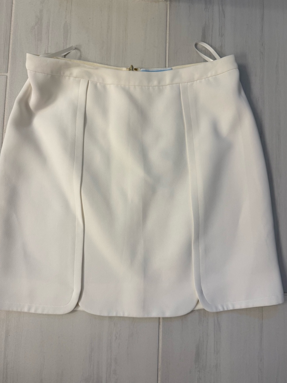 Draper James White Mini Skirt with Front Tulip Panel Detail